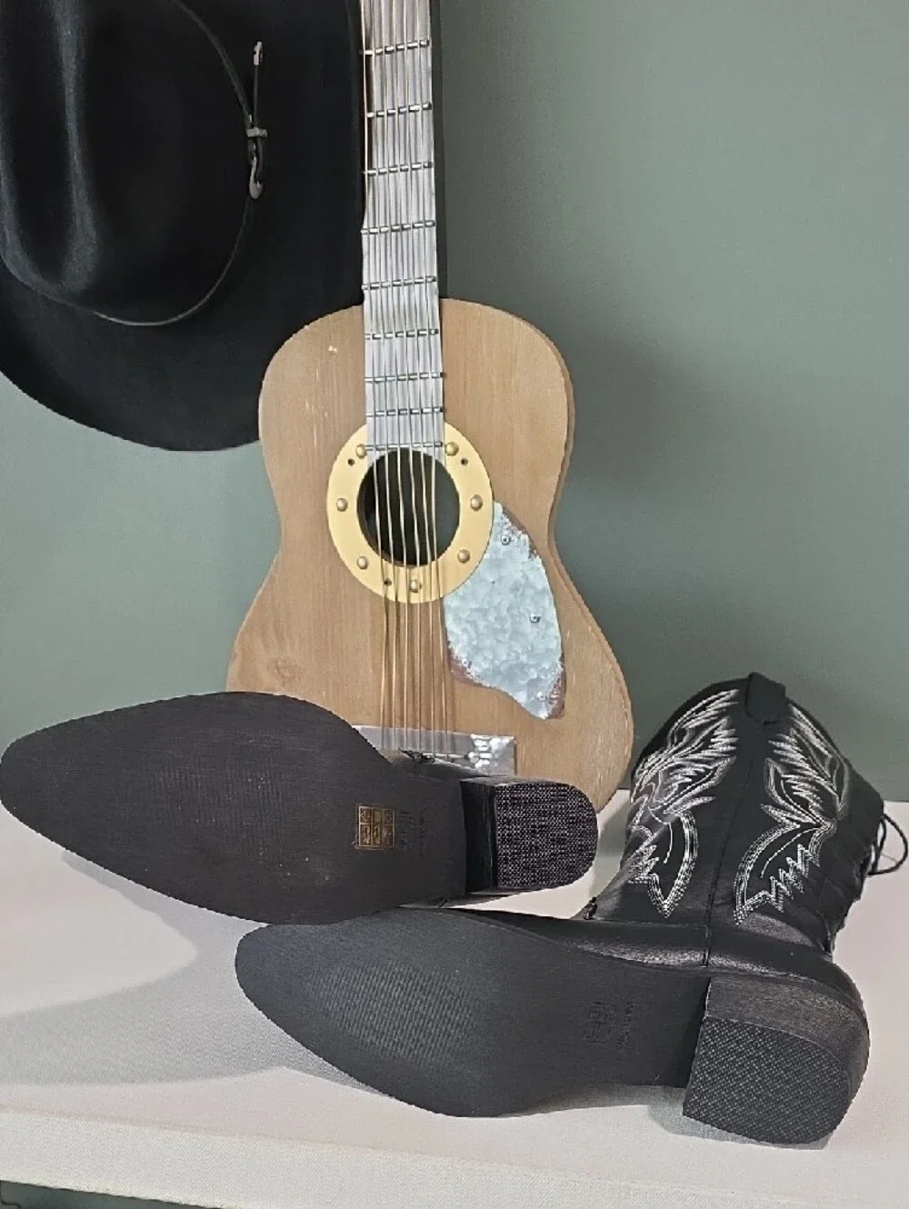 Onlymaker Black Embroidered Cowboy Boots Knee High Western Cowgirl Sz 9